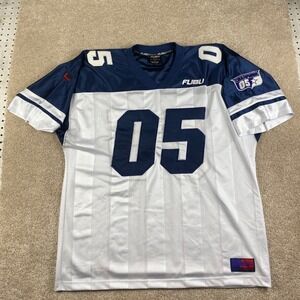 FUBU Sports Football Jersey Mens Large Navy White 05 Champions Vintage 90s Mesh